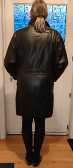 zwarte lederen damesjas, Kleding | Dames, Ophalen of Verzenden, Gedragen, Maat 42/44 (L), Zwart