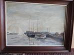 Schilderij boten van D'Hondt Lucien, Antiek en Kunst, Kunst | Schilderijen | Klassiek, Ophalen