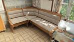 Banquette d'angle en bois et tissu, Ophalen, Gebruikt
