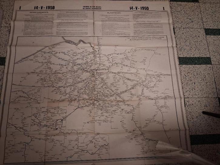 Carte du chemin fer belge, Verzamelen, Spoorwegen en Tram, Gebruikt, Trein, Boek of Tijdschrift, Ophalen of Verzenden
