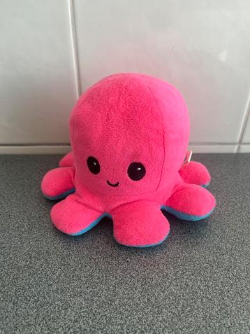 Knuffel omkeerbare mood octopus - 15 cm, Kinderen en Baby's, Ophalen of Verzenden, Zo goed als nieuw