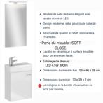 Meuble salle de bain 46cm miroir et led, Enlèvement, Comme neuf