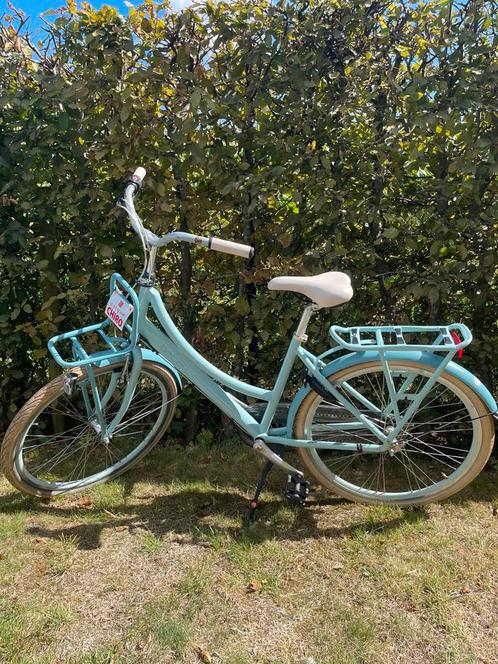 Retro damesfiets pastelblauw – 26 inch, Fietsen en Brommers, Fietsen | Meisjes, Gebruikt, 26 inch of meer, Versnellingen, Ophalen