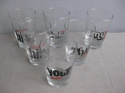 Bacardiglazen Mojito - 6 stuks in een set, Verzamelen, Glas en Drinkglazen, Zo goed als nieuw, Borrel- of Shotglas, Ophalen of Verzenden
