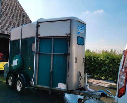 2paardstrailer TE HUUR, Dieren en Toebehoren, Paarden en Pony's | Trailers en Aanhangwagens, Gebruikt, 2-paards trailer, Aluminium