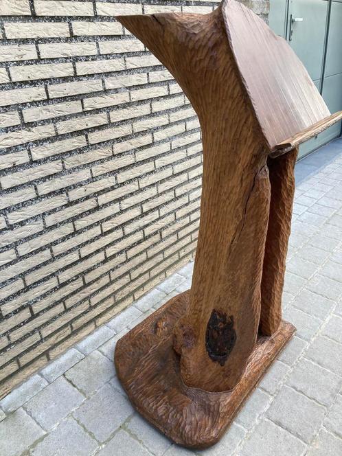 Grote lezenaar, uit hout gesneden (heel zwaar!), Antiek en Kunst, Curiosa en Brocante, Ophalen