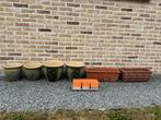 Bloempotten., Gebruikt, Tuin, Rond, Terracotta