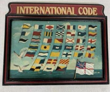 Hand-Painted International Code of Flag Vlag Signals - 1890 beschikbaar voor biedingen