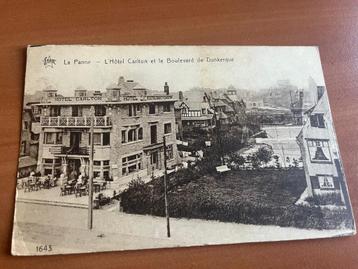 Postkaart De Panne: Hotel Carlion + Boulevard Dunkerque-1934 beschikbaar voor biedingen