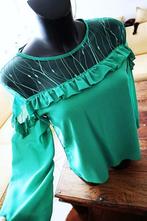 Vintage groen uniek creatieve blouse, Vintage Dressing, Maat 42/44 (L), Ophalen of Verzenden, Zo goed als nieuw