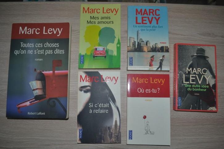 Lot de 6 livres de Marc Levy (Pocket + Laffont), Boeken, Romans, Gelezen, Ophalen of Verzenden