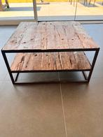 Stevige salontafel hout met stalen frame, Huis en Inrichting, Tafels | Salontafels, Ophalen, Zo goed als nieuw