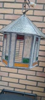 glas-in-lood hanglamp, compleet met fitting. Geeft een sfeer, Antiek en Kunst, Ophalen of Verzenden