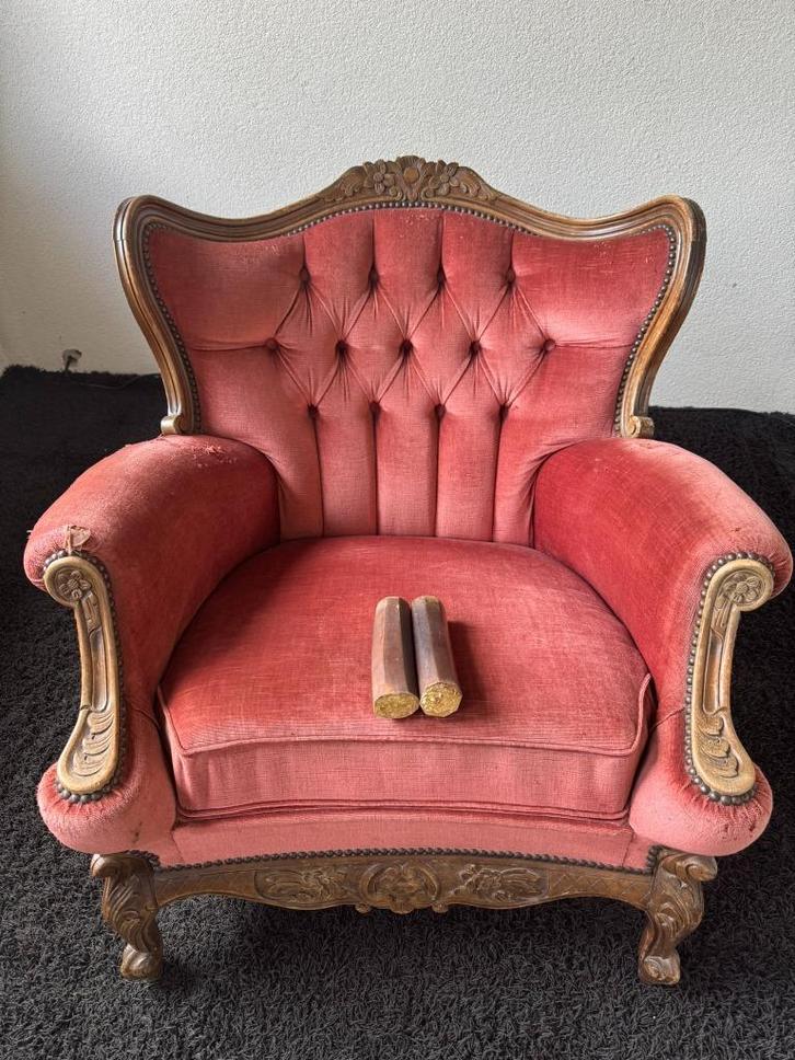 Barok stoel in originele maar versleten staat TEAB, Antiek en Kunst, Antiek | Meubels | Stoelen en Sofa's, Ophalen