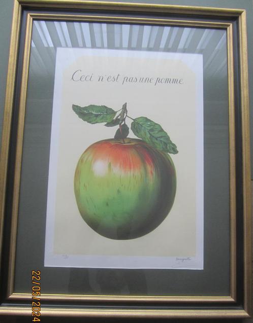 "Ceci n'est pas une pomme" - René Magritte, Antiek en Kunst, Kunst | Litho's en Zeefdrukken, Ophalen