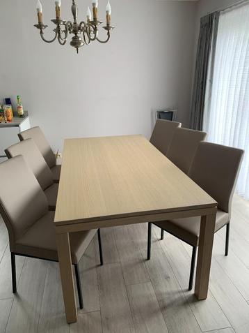 Prachtige moderne eetkamerset – als nieuw! (Tafel + 6 stoel, Enlèvement, Comme neuf, Modern
