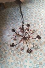 Lustre marron feuilles a pampilles, Ophalen, Zo goed als nieuw, Metaal