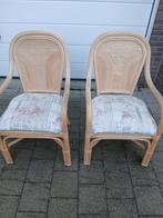 4 rotan bamboe stoelen, Tuin en Terras, Ophalen, Rotan