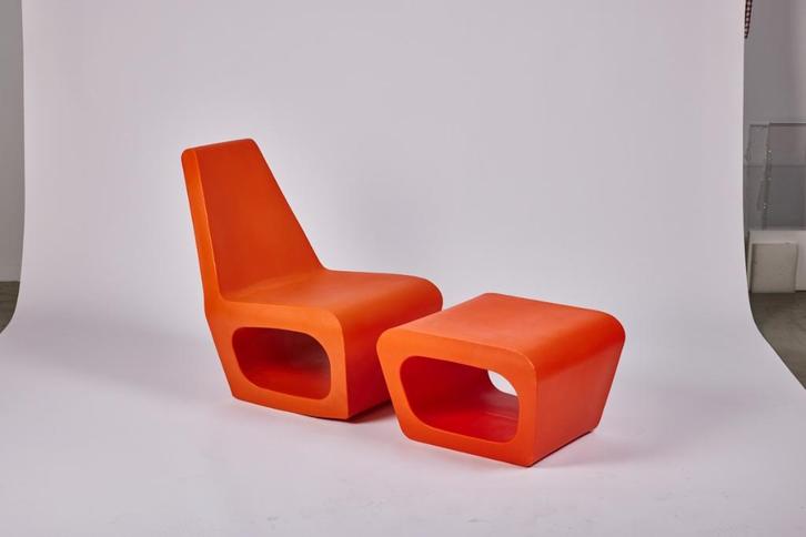 Set of Jellyfish Chair & Table Quinze & Milan orange, Tuin en Terras, Tuinstoelen, Zo goed als nieuw, Kunststof, Ophalen