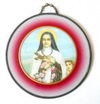Antieke wanddecoratie met OLV achter glas, Antiek en Kunst, Antiek | Religieuze voorwerpen, Verzenden