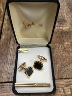 Boutons de manchettes et pince à cravate, Handtassen en Accessoires, Manchetknopen, Ophalen, Zo goed als nieuw, Goud, Verguld