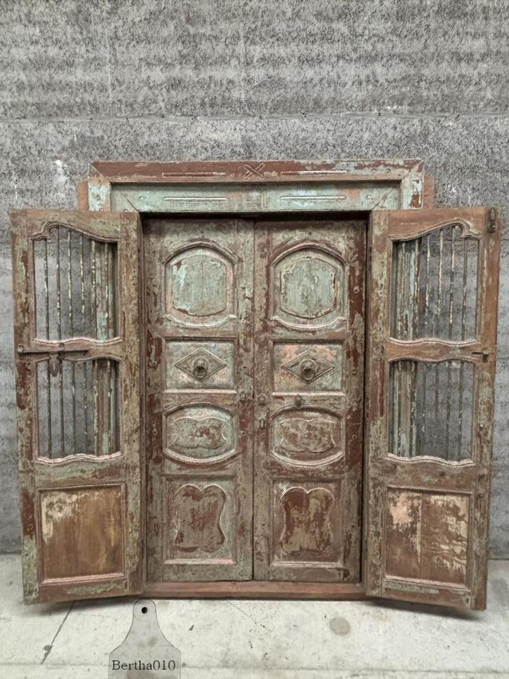 Fantastische Indiase poort oude deuren India, Huis en Inrichting, Woonaccessoires | Wanddecoraties, Ophalen of Verzenden