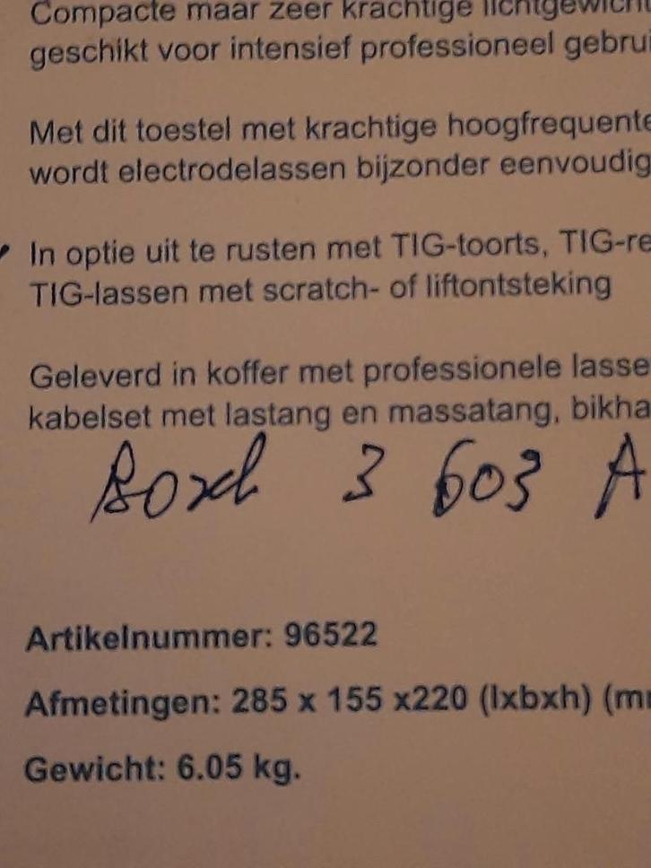 Laspost, Bricolage & Construction, Outillage | Soudeuses, Comme neuf, Électrodes, 150 à 250 ampères, Enlèvement