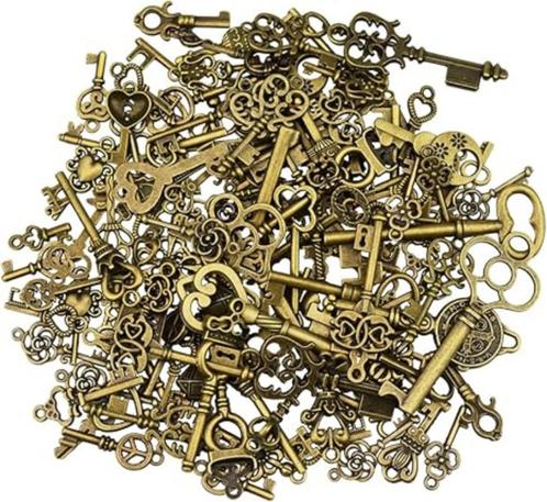 125 stuks vintage antiek bronzen sleutels GRATIS LEVERING, Antiek en Kunst, Curiosa en Brocante, Verzenden