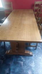 Volhouten tafel, 6 stoelen in Vlaamse stijl, Huis en Inrichting, Tafels | Eettafels, Ophalen, Gebruikt