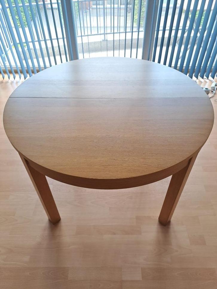 Uitschuifbare eettafel, licht beuken/fineer, Huis en Inrichting, Tafels | Eettafels, Gebruikt, 100 tot 150 cm, 150 tot 200 cm