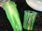 10 plastic bekers, groene tint, Huis en Inrichting, Nieuw, Glas of Glazen, Ophalen of Verzenden