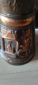 decoratieve koper/messing emmer met reliëf, Ophalen, Koper