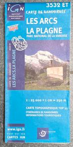 Carte IGN 3532 ET Les Arcs, La Plagne, Parc de La Vanoise, Boeken, Atlassen en Landkaarten, Ophalen, Gelezen, Frankrijk