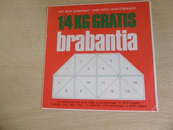 sticker spaarkaart brabantia, nv vandemoortele izegem, Verzamelen, Stickers, Nieuw, Winkel of Supermarkt, Ophalen of Verzenden