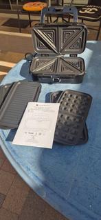 Kitchenbrothers 3 in 1 wafelijzer- tosti en gril, Ophalen of Verzenden, Uitneembare platen, Zo goed als nieuw