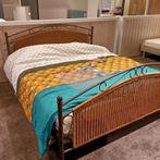 Tweepersoonsbed + 2 nachtkastjes + lattenbodem, Huis en Inrichting, Slaapkamer | Bedden, Ophalen, Bruin, Tweepersoons, Zo goed als nieuw