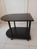 Petite table noire à roulettes, 50 à 100 cm, Comme neuf, Enlèvement, Rectangulaire