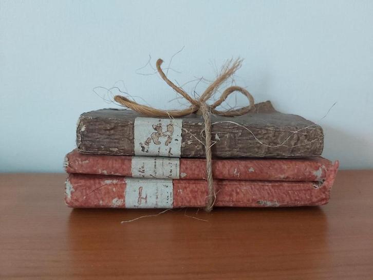 Setje van 3 oude franse boekjes perkamentpapier 18e eeuw, Antiquités & Art, Antiquités | Livres & Manuscrits, Enlèvement ou Envoi