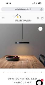 3 zwarte Ufo schotel LED hanglampen, Huis en Inrichting, Lampen | Hanglampen, Ophalen of Verzenden, Zo goed als nieuw, Metaal