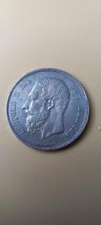 Monnaie 5 fr belge 1868 argent, Zilver, Ophalen of Verzenden, Zilver, Losse munt
