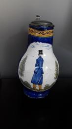 18e eeuws Brusselse kan met  tinnen deksel, Antiek en Kunst, Antiek | Tin, Ophalen of Verzenden