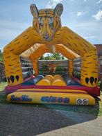 Groot Tijger Springkussen (4x6m) + Blower in Topconditie!, Ophalen, Gebruikt, Overige typen