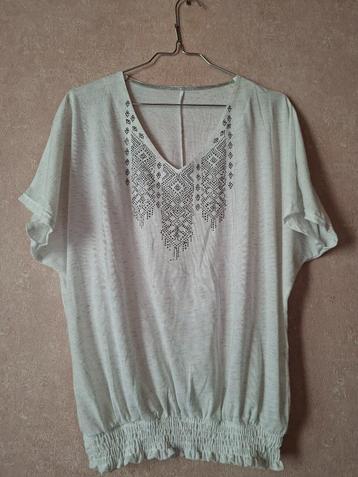 Witte Cassis Top met Strass en Glitter Maat XL beschikbaar voor biedingen