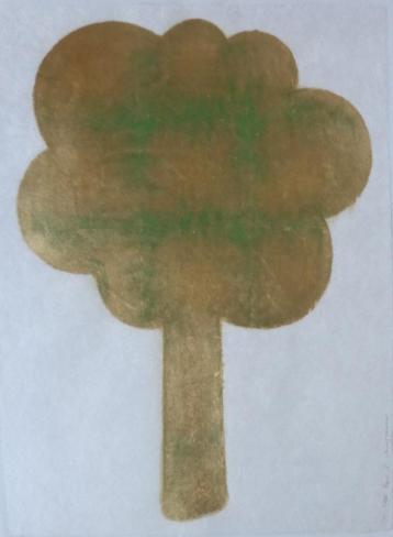 VLADIMIR MOSZOWSKI / TREE GOLD I / ORIGINEEL WERK / 89x69cm beschikbaar voor biedingen