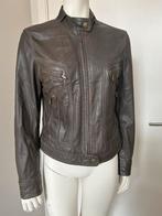 Cyrillus taupe bruine leren jas maat 3 of 40, Maat 38/40 (M), Bruin, Ophalen of Verzenden, Cyrillus