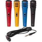 4 Karaoke microfoons rood, blauw, zwart en geel, Musique & Instruments, Enlèvement ou Envoi, Neuf, Autres types