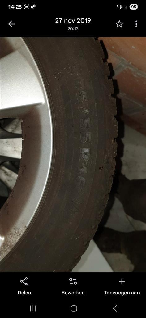 Alu velgen mazda5 met goede winterbanden 205/55R16, Auto-onderdelen, Banden en Velgen, Banden en Velgen, Winterbanden, 16 inch