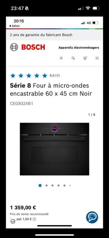 Serie 8 CEG932XB1 micro-onde, Enlèvement, Neuf
