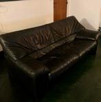 Grand divan cuir noir Jori, Huis en Inrichting, Ophalen, Gebruikt, Leer