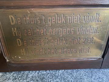 Koperen plaat met spreuk beschikbaar voor biedingen